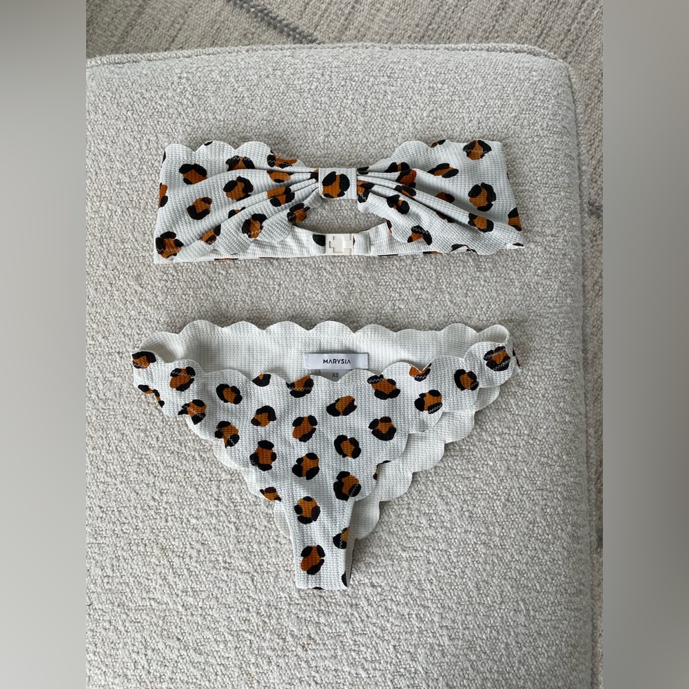 XS Marysia cheetah print bikini (white)